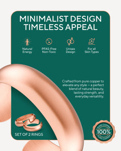 Pure Copper Rings Set - Domed (6mm)
