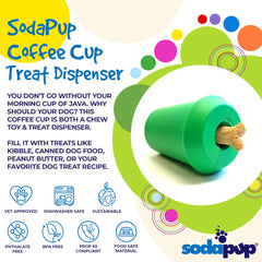 Coffee Cup Rubber Dog Chew Toy for Power Chewers | Treat Dispenser | USA Made