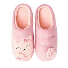 Cute Cat Shoes Soft Winter Women Winter Home Slippers Animal Slip On Soft Warm House Shoes Men Couple Indoor Bedroom Footwear Soft Cozy Home Slippers For Women Slip On Comfy Women's Washable Cotton Bedroom Slippers