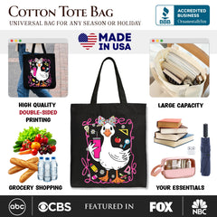 Coquette Teacher Goose Tote Bag, Funny Classroom Gift Shopper for Educators