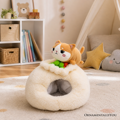 Meow Bao the Dumpling Kitty Plushie Set, 7.5" Adorable Soup Dumpling Stuffed Animal Toy for Kids