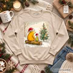Winnie-the-Pooh Christmas With Friends Sweatshirt, 1926 A.A. Milne Cozy Heartwarming Holiday Sweater