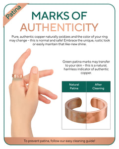 Pure Copper Rings – Hammered (6mm)