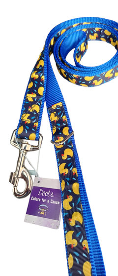 Rubber Duckies Blue Nylon Dog Collar MD, LG, XL, Leash
