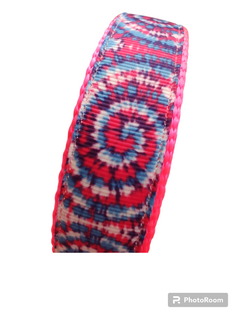 Tie Dye Hot Pink Nylon Dog Collar MD, LG, XL, Leash