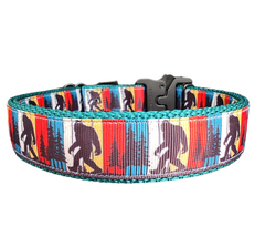 Bigfoot Sasquatch Green Nylon Dog Collar MD, LG, XL, Leash