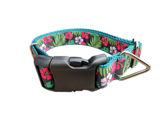 Tropical Flowers Nylon Dog Collar