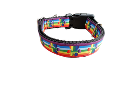 Rainbow Pride Paws Nylon Dog Collar