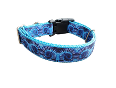 Blue Tie Dye Nylon Dog Collar