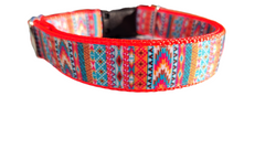 Orange Tribal Nylon Dog Collar