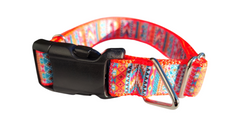Orange Tribal Nylon Dog Collar