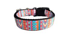Orange Tribal Nylon Dog Collar