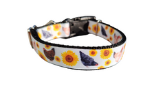 Chickens and Sunflowers Nylon Dog Collar