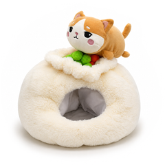 Meow Bao the Dumpling Kitty Plushie Set, 7.5" Adorable Soup Dumpling Stuffed Animal Toy for Kids