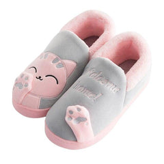 New Couples Cat Women Shoes Non-Slip Soft Warm Man House Slippers Indoor Bedroom Winter Home Slippers Memory Foam Fuzzy Slippers Cute Furry Fleece Slippers With Warm Plush Slip On House Shoes