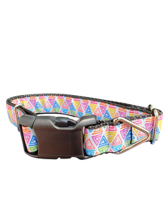 Rainbow Doodles Nylon Dog Collar