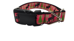 Pink Moose Nylon Dog Collar