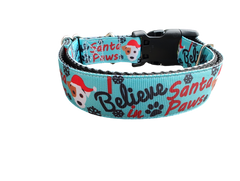 Believe In Santa Paws Christmas Nylon Dog Collar