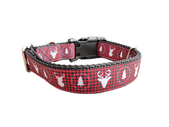 Deer Heads and Trees Nylon Dog Collar