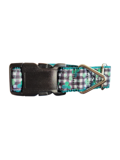Gingham Clover Nylon Dog Collar