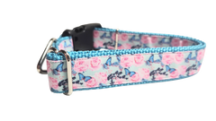 Butterflies and Roses Nylon Dog Collar