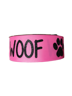 1.5" Wide Woof Nylon Dog Collar