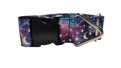 1.5" Wide Purple Stars and Moons Nylon Dog Collar