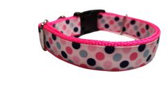 Polka Dots Pattern Nylon Dog Collar