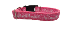 Fuck Pink Nylon Dog Collar