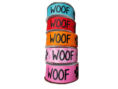 1.5" Wide Woof Nylon Dog Collar