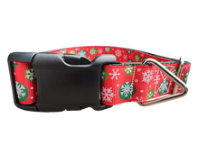 Snowflake Polka Dots Nylon Dog Collar