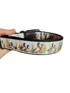 Mallard Duck Pair Nylon Dog Collar