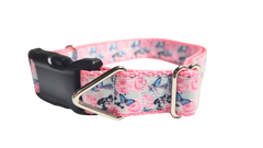 Butterflies and Roses Nylon Dog Collar