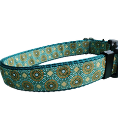 Green/Yellow Tribal Green Nylon Dog Collar MD, LG, XL, Leash