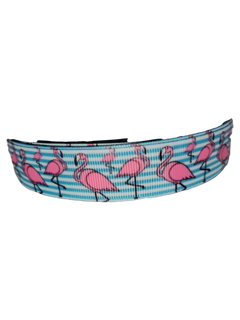 Flamingo Stripes Nylon Dog Collar