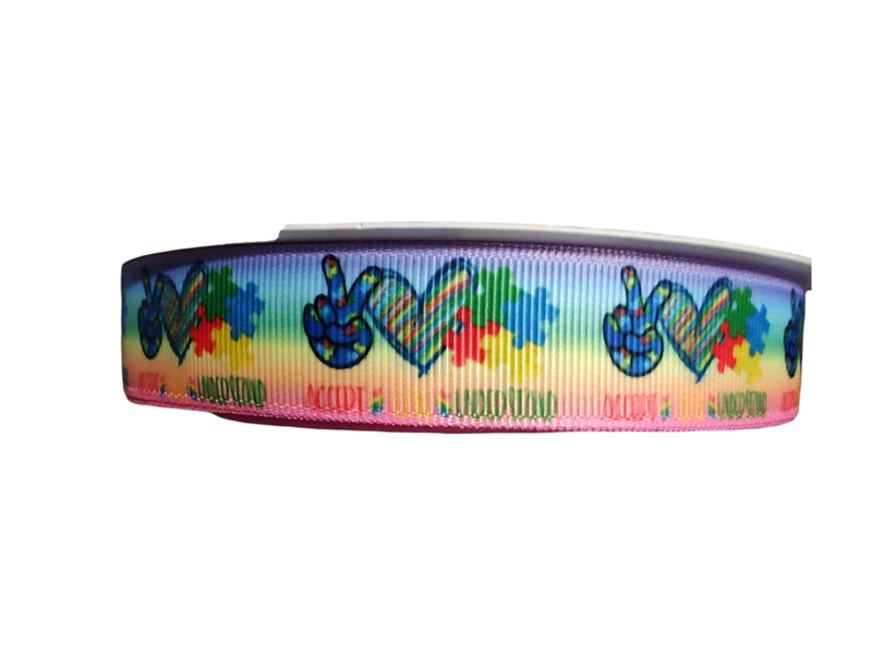 Peace Love Autism Nylon Dog Collar