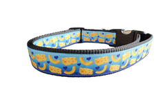 Mac And Cheese Black Nylon Dog Collar MD, LG, XL, Leash