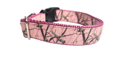 Pink Camo Nylon Dog Collar