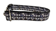 Grey Mosaic Nylon Dog Collar