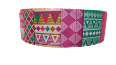 1.5" Wide Busy Body Tribal Patterns Nylon Dog Collar