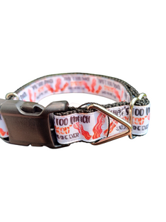 Too Much Bacon Nylon Dog Collar