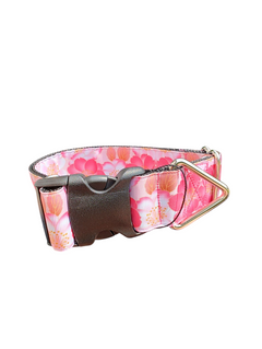 1.5" Wide Pink Flowers Nylon Dog Collar