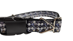 Grey Mosaic Nylon Dog Collar
