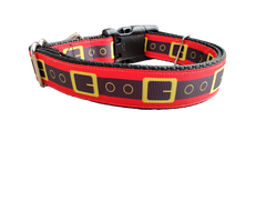 Santa Belt Christmas Nylon Dog Collar