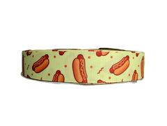 Falling Hotdogs Nylon Dog Collar