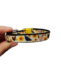 1/2" Chickens And Sunflowers Nylon Dog / Cat Collar