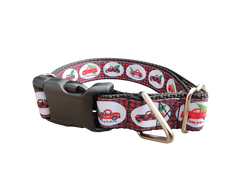 Christmas Red Truck Nylon Dog Collar