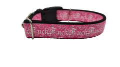 Fuck Pink Nylon Dog Collar