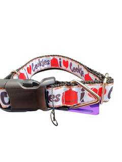 I Heart Cookies Nylon Dog Collar