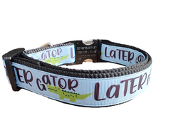 Later Gator Black Nylon Dog Collar MD, LG, XL, Leash